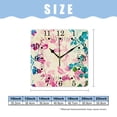 thumbnail image 2 of 14 Inch Wall Clock Battery Operated Square Clock for Office, Kitchen, Outdoor, Living Room,Flower Pink and Blue Floral Bouquets Pretty, 2 of 4