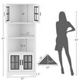 thumbnail image 7 of 67" Corner Cabinet with LED Lights, Tall Corner Storage Cabinet with Glass Doors & Shelves, Freestanding Corner Hutch Cabinet for Living Room, Kitchen, Bathroom, Dinning Room, White, 7 of 7