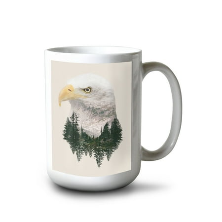 

15 fl oz Ceramic Mug Eagle Double Exposure Dishwasher & Microwave Safe