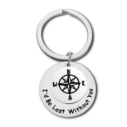 Couple Keychain Gift I’d Be Lost Without You Keyring Anniversary Birthday Gift for Husband Wife Valentines Jewelry Gift for Boyfriend Girlfriend Couples Jewelry Wedding Engagement Gift Friendship Gift