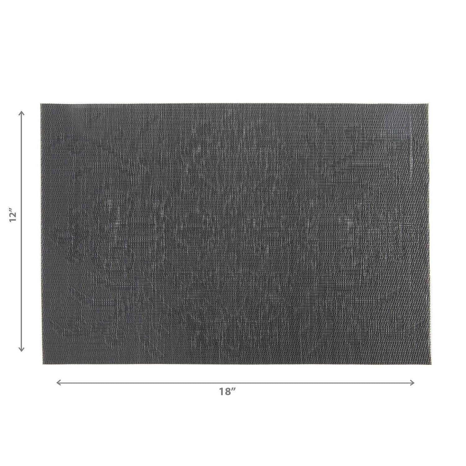 IH Casa Decor Vinyl Placemat Damask Black - Set of 12