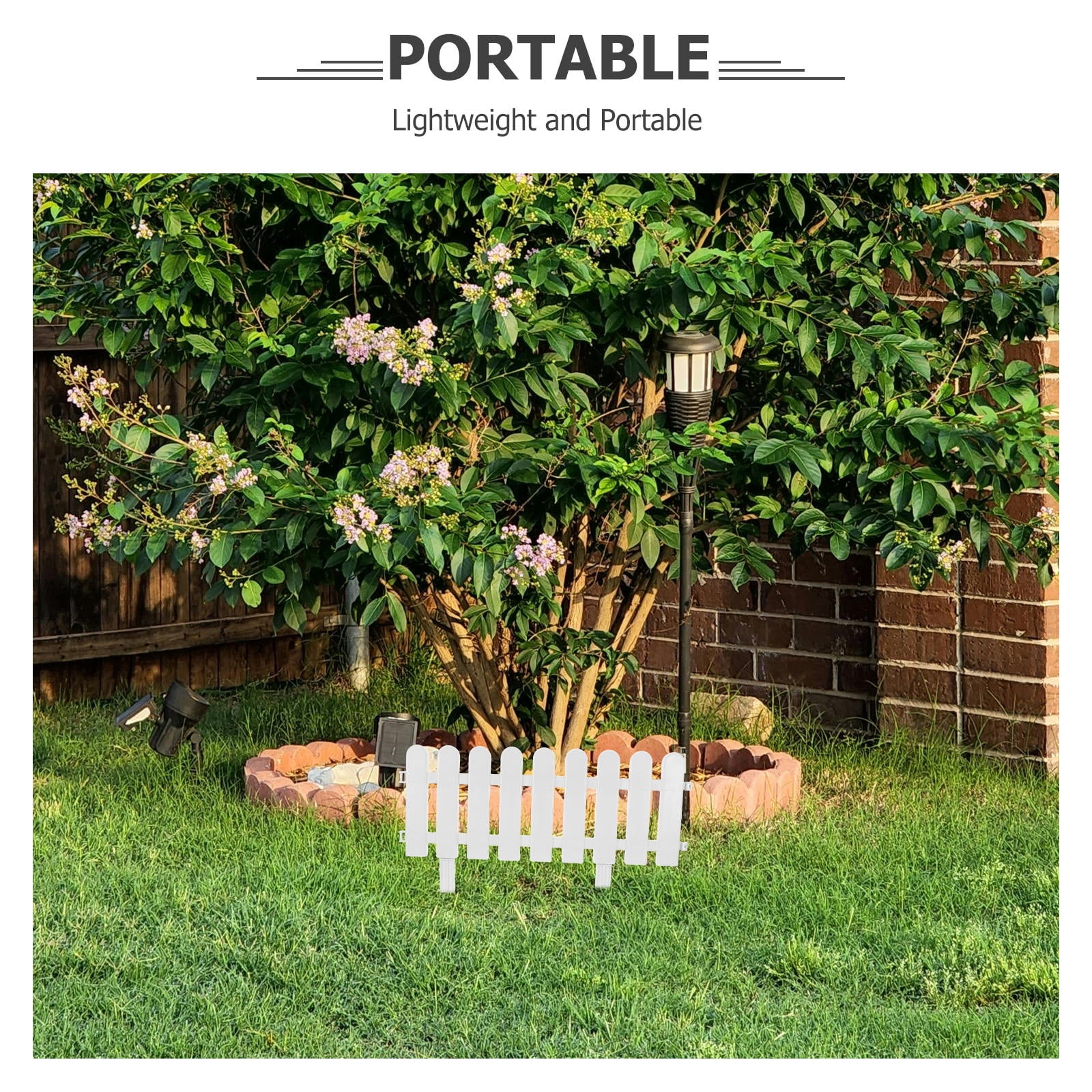 CIMAXIC 4 Sets White Plastic Fences for Hotel Garden Fencing Decorative Outdoor