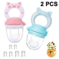 thumbnail image 2 of Paquete de chupetes de alimentación de frutas para bebés: alimentador de alimentos frescos, juguetes de goma para la dentición de frutas para bebés para niños pequeños, niños y bebés de 4 a 24 meses Zhivalor 222068-2, 2 of 4