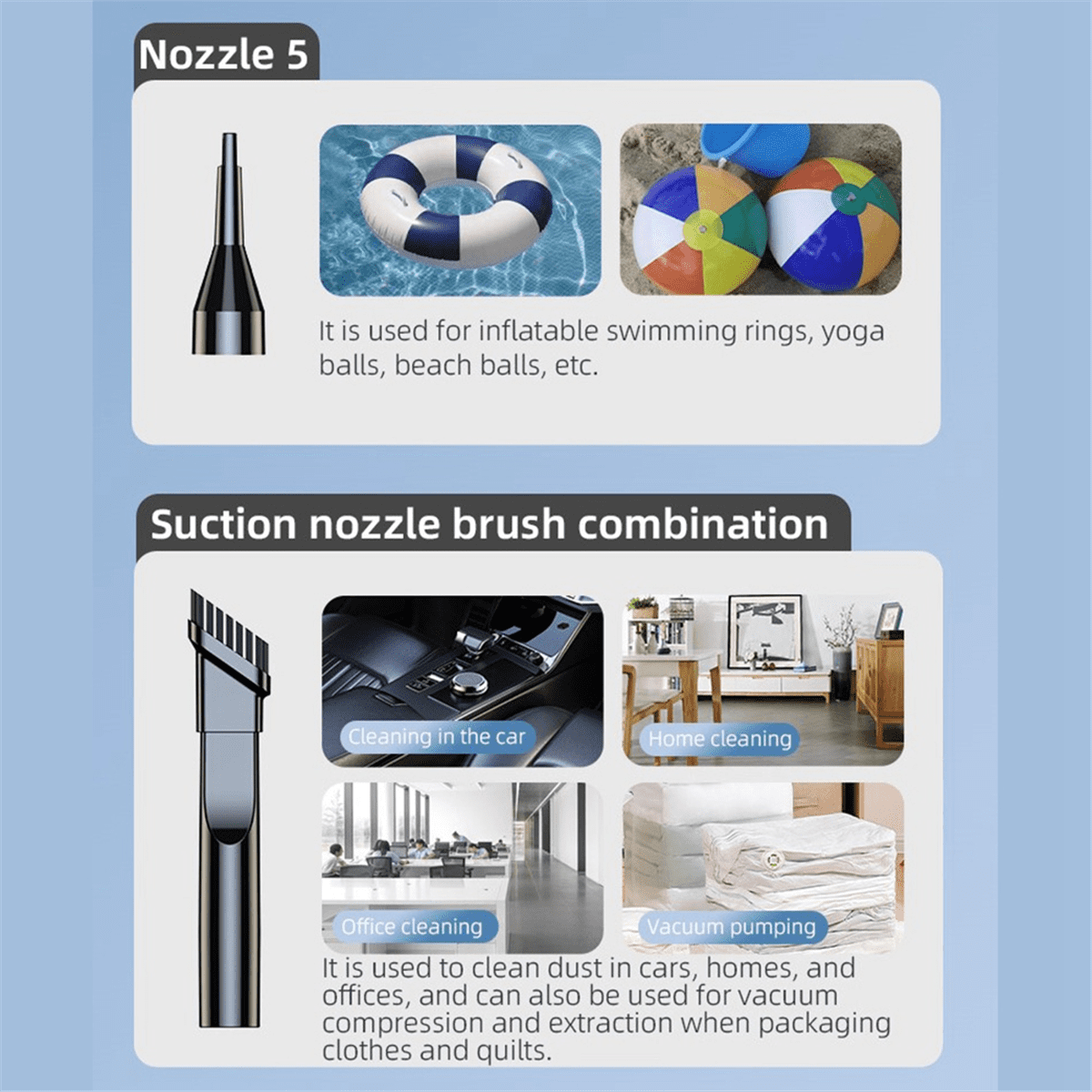 Compressed Air Duster Portable Cordless Air Blower Computer Cleaning for PC Keyboard Car Crumbs, Blowing Dust
