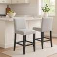 thumbnail image 5 of Riac Set of 2 Counter Height Chairs-Black Wood-Dove Gray Fabric Seat, 5 of 7