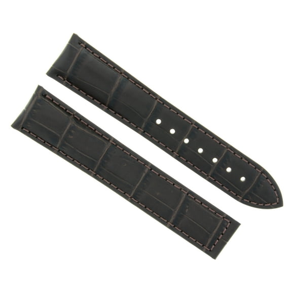 19MM LEATHER STRAP WATCH BAND FOR OMEGA SPEEDMASTER MOON WATCH CLASP D/BROWN
