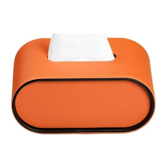 Ellipse Leather Tissue Box Tissue Holder for Bathroom Car Tissue Holder