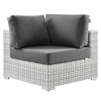 Modway Convene Outdoor Patio Corner Chair in Light Gray Charcoal