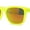 Neon Green - Orange Mirror, variant on Kush Color Mirror Mens Sport Horn Rim Rectangle Plastic Sunglasses Blue - Blue Mirror