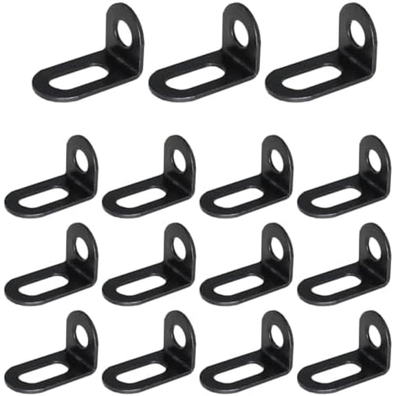 15PCS Black Adjustable Heavy Duty Shelf Bracket 18x18x30mm L Shape Metal Corner Brace Table/Chair Reinforcement Connector for Repairing Cabinet Drawers Wooden Furniture$$Tools & Hardware Other