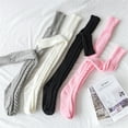 thumbnail image 4 of Sonducket 1 par de medias de punto de Color sólido, calcetines altos Keen, calentadores de piernas para mujeres, zapatos, accesorios, medias bonitas de Prendas para la parte inferior del cuerpo Gris, 4 of 6