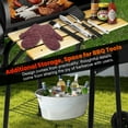 thumbnail image 4 of Seizeen Charcoal Grill w/Smoker, Outdoor BBQ Grill with Side Table, Portable Offset Smoker W/2-Zone Area, 4 of 9
