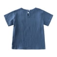 thumbnail image 5 of Hessimy baby-girls And Toddler Girl Short Sleeve Top and Shorts Snug Fit Cotton 2 Piece Pajama Set(Blue,9-12 Months), 5 of 7