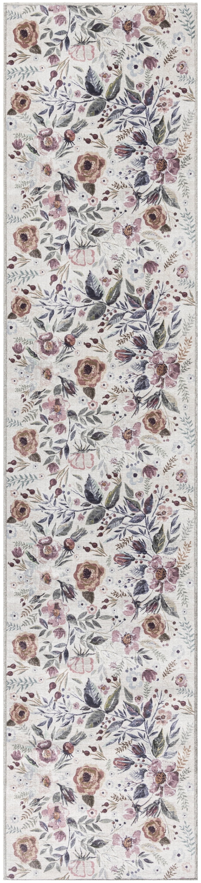 Nourison Nourison Washables Floral Ivory Pink 2'2" x 10' Area Rug (2x10)