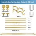 thumbnail image 6 of Ridicili 5/8" Telescoping Double Curtain Rods with Volle Finials, Gold,28"-48", 5/8 Inches Front and 1/2 Inches, 6 of 6