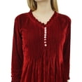 thumbnail image 3 of Phagun Women's Long Sleeve Maroon Loose Maxi Dresses Casual With Pockets-4, 3 of 3