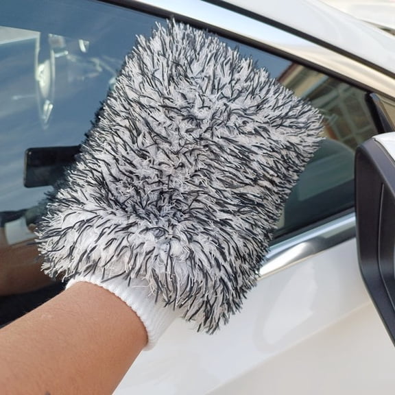 Microfiber Car Wash Mitts, Ultra Absorbent Detailing Washing Sponge Gloves Scratch Free Lint-Free Wheel Cleaner Brush for Automotive Motorcycles Trucks Wheel Rims Home Cleaning