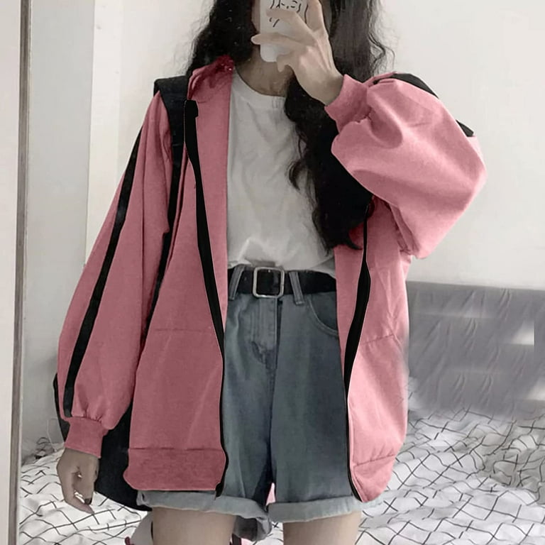 DanceeMangoos Teen Girls Trendy Stuff Y2k Clothing Zip Up Hoodie Comfy  Loose Long Sleeve Sweatshirt Harajuku Hooded Jacket Preppy Clothes 