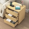 thumbnail image 5 of Leumius 3-Drawer Small Nightstand Set of 2 with Charging Station,Modern Sofa Side Table End Table Wood Storage Cabinet for Living Room,Bedroom,Office,Natural, 5 of 8