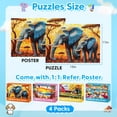 thumbnail image 3 of Juego de rompecabezas Ciavotie para niños, 4 x 100 unidades, elefantes de granja, perros de playa, 3 of 7