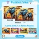 thumbnail image 3 of Juego de rompecabezas Ciavotie para niños, 4 x 100 unidades, elefantes de granja, perros de playa, 3 of 7