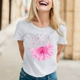 thumbnail image 2 of Women Cancer Awareness Shirts in October We Wear Pink Shirt Pink Ribbon Hope T Shirt Cancer Gifts Pink Short Sleeve Tops (White, XL), 2 of 4