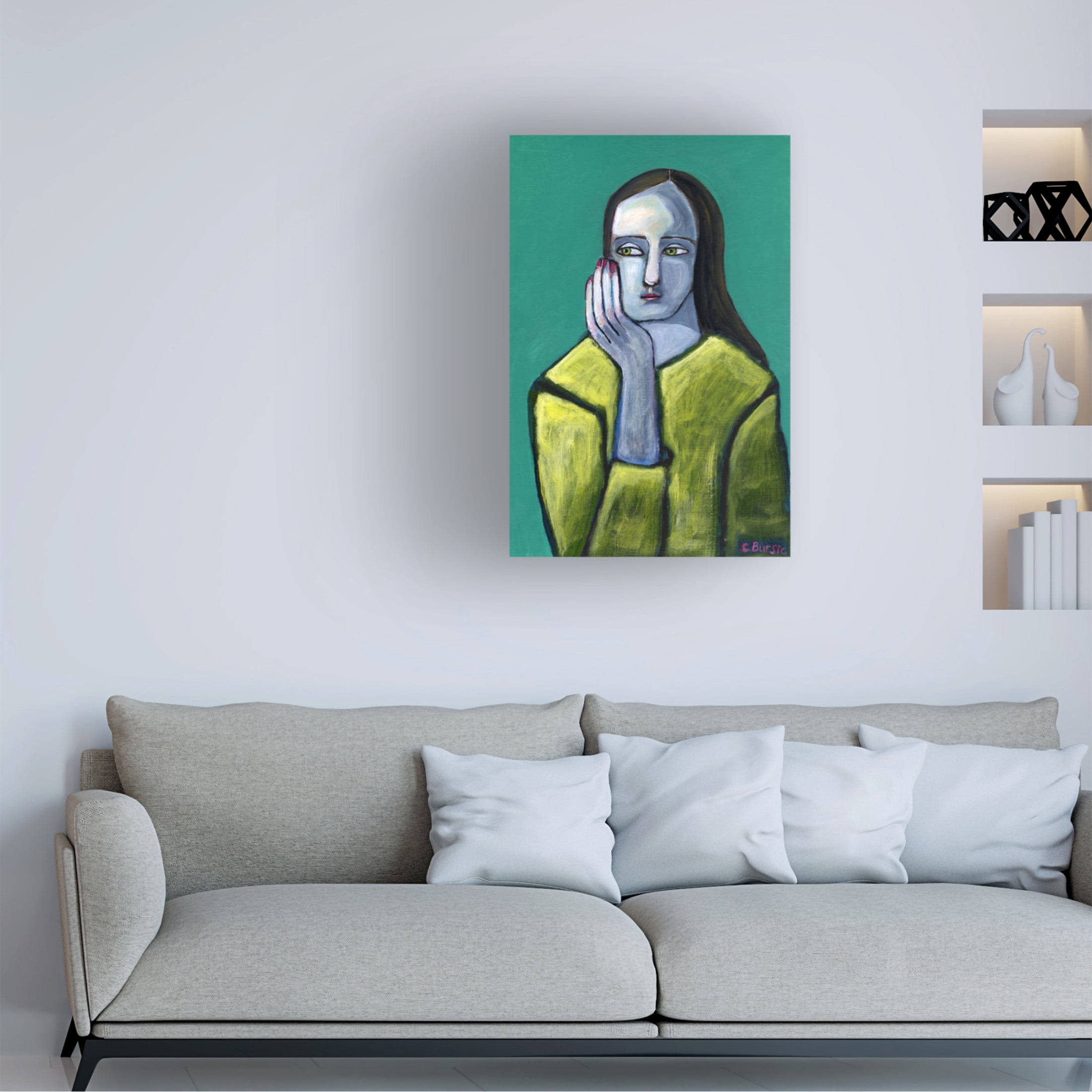 Trademark Fine Art Sharyn Bursic  Woman with Big Hands Canvas Wall Art