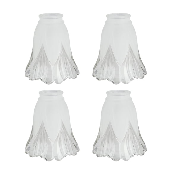Aspen Creative 23077-4 Clear & Frosted Transitional Style Replacement Glass Shade, 2-1/8" Fitter Size, 5-1/4" high x 5-1/8" diameter, 4 Pack
