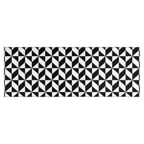 Black White Geometric Checkered Pattern Kitchen Rug Mat,Kitchen Runner Rugs Non Skid Washable,Decorative Kitchen Floor Mats for Kitchen,Sink,Laundry,17"X47"