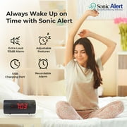 Sonic Alert - Sonic Blast Digital Projection Alarm Clock, Bluetooth Speaker, USB Charging Port - Black