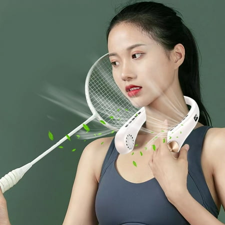 

Bladeless Neck Fans Leafless Hanging Neck Fans 5 Speeds Portable Fans Strong Wind No Hair Twisting Short Charging Long Use Time