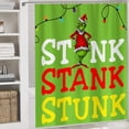 thumbnail image 1 of Cortina de ducha con estampado navideño de Grinch, resistente al agua y a prueba de salpicaduras, cortina de ducha navideña para baño infantil, 1 of 3