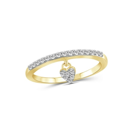 1/5 Carat T.W. White Diamond 14k Gold Over Silver Heart Stackable Ring
