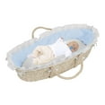 thumbnail image 3 of Natural Moses Basket - Beige Gingham Bedding-Bedding:Blue Gingham,Finish:Natural, 3 of 6