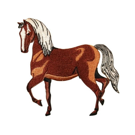 - ID 0724 Show Horse Prancing Patch Farm Animal Pony Embroidered Iron On Applique