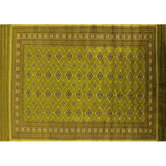 Ahgly Company Indoor Rectangle Oriental Yellow Industrial Area Rugs, 4' x 6'