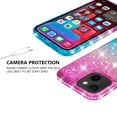 thumbnail image 5 of Compatible for Apple iPhone 13 mini Case, with Tempered Glass Screen Protector SOGA Diamond Liquid Quicksand Cover Cute Girl Women Phone Case - Pink / Blue, 5 of 5