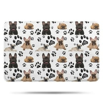 French Bulldog Footprint Bathroom Rugs Mat,Non Slip Microfiber Bathroom Rug,Rubber Backing,Soft Bathroom Mats for Bathroom Floor,Tub and Shower,17x27in(43x68cm)