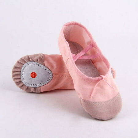 

LSFYSZD Pink Professional Ballet Dance Slippers Gym Shoes Children Boys Girls Full Sole Toe Shoes