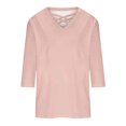 thumbnail image 5 of BangWanChi 3/4 Length Sleeve Womens Tops Plus Size Women's Fashion Casual V-neck 3/4 Sleeve Top, 5 of 5