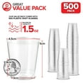 thumbnail image 2 of Stock Your Home 1.5 oz Shot Glasses - 500 Mini Plastic Shot Glasses (1.5oz) Clear Disposable Cups for Jello Shots, Wine Tasting, Liquor, Whiskey, Pudding, Sample Cup for Halloween and Elegant Parties, 2 of 7
