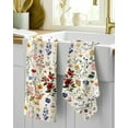 thumbnail image 2 of Flour Sack Kitchen Towels - Set of 2 Spring Dish Towels with Hanging Loop 18x26 Inch Absorbent Reusable Cotton Cloths for Cleaning Cute Design Home Decorative Housewarming, Vintage Flower, 2 of 3
