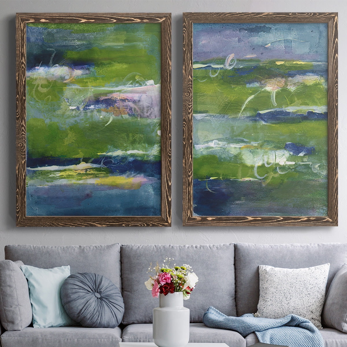 Bales of Color I - Premium Framed Canvas 2 Piece Set - Ready to Hang