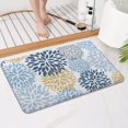 thumbnail image 4 of Blue Floral and Petal Pattern Bathroom Rugs Mat,Non Slip Microfiber Bathroom Rug,Rubber Backing,Soft Bathroom Mats for Bathroom Floor,Tub and Shower,17x27in(43x68cm), 4 of 5