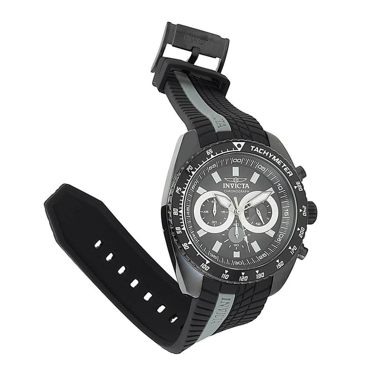 Invicta Men\'s 15903 S1 Rally Quartz Chronograph Black Dial Watch Leather Band Invicta S1 Rally Rubber Band Rubber Case Wristwatches for  main image 4
