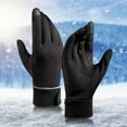 thumbnail image 2 of Weikingp Clearance! Warm Gloves, Adult's Gloves Outdoor Strip with Reflective Non-Slip Windproofgloves Riding Warm Watertight Winter And Fleece Gloves, Knitted Gloves, Heating Gloves Black, 2 of 9