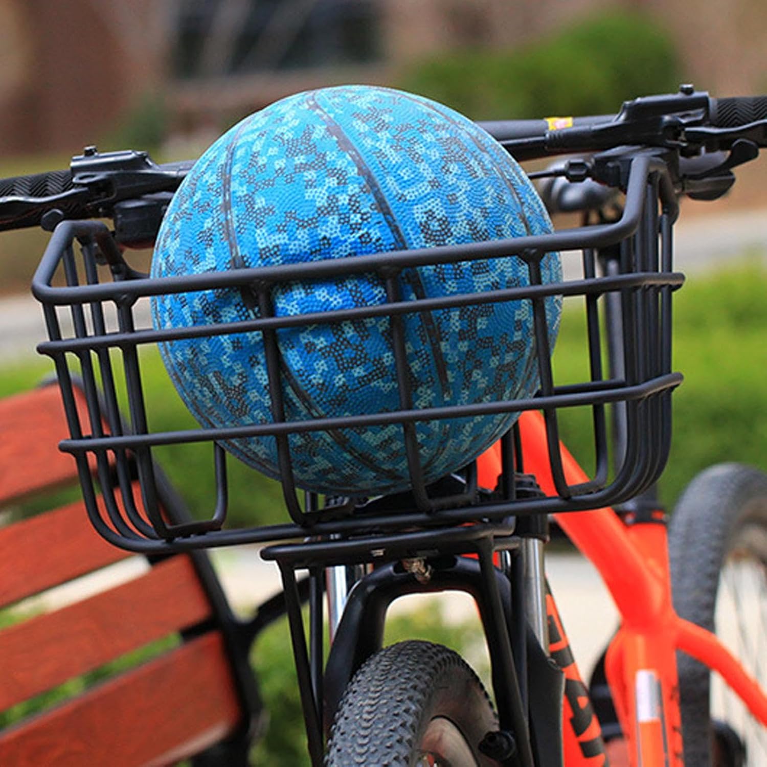 Bike Basket - Front Handlebar Storage Rack, Sturdy Wire Cargo Carrier, Precise Secure Mounting System, Cycling Accessory, Fits All Bicycle Styles, for Shopping School Picnic