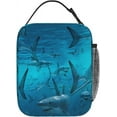 thumbnail image 3 of Underwater Shark Group Sea Blue Lunch Box Insulated Lunch Bag Thermal Travel Office Lunch Cooler, 3 of 6