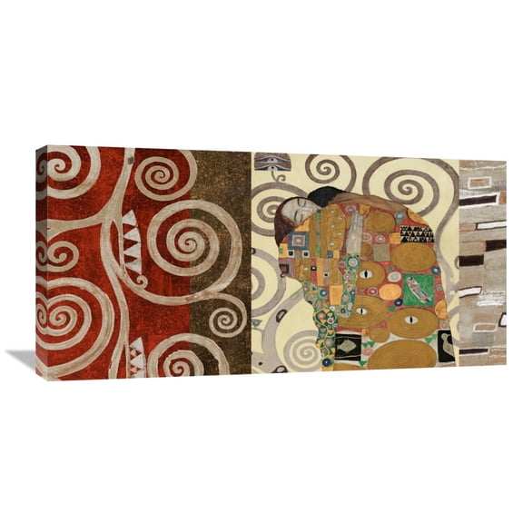Global Gallery Klimt Patterns,'The Embrace' Stretched Canvas Artwork