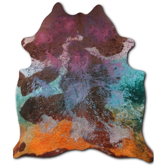 Brightness cowhide rugs for sale DISTRESSED COLORFUL rug